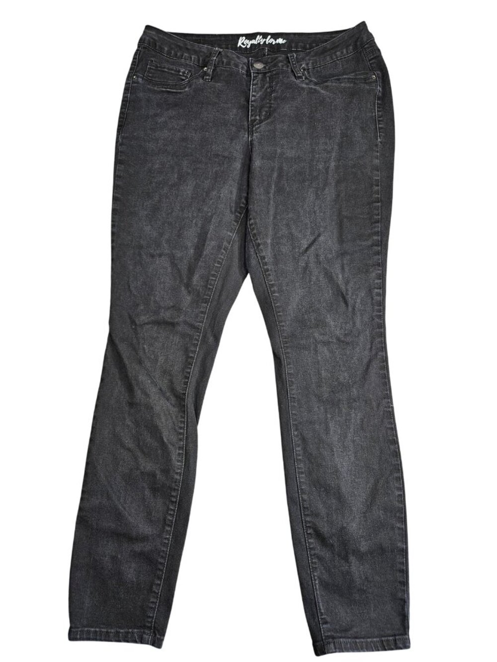 Royalty For‎ Me Skinny Jeans Womens 14W Gray Charcoal Wash High Rise Stretch